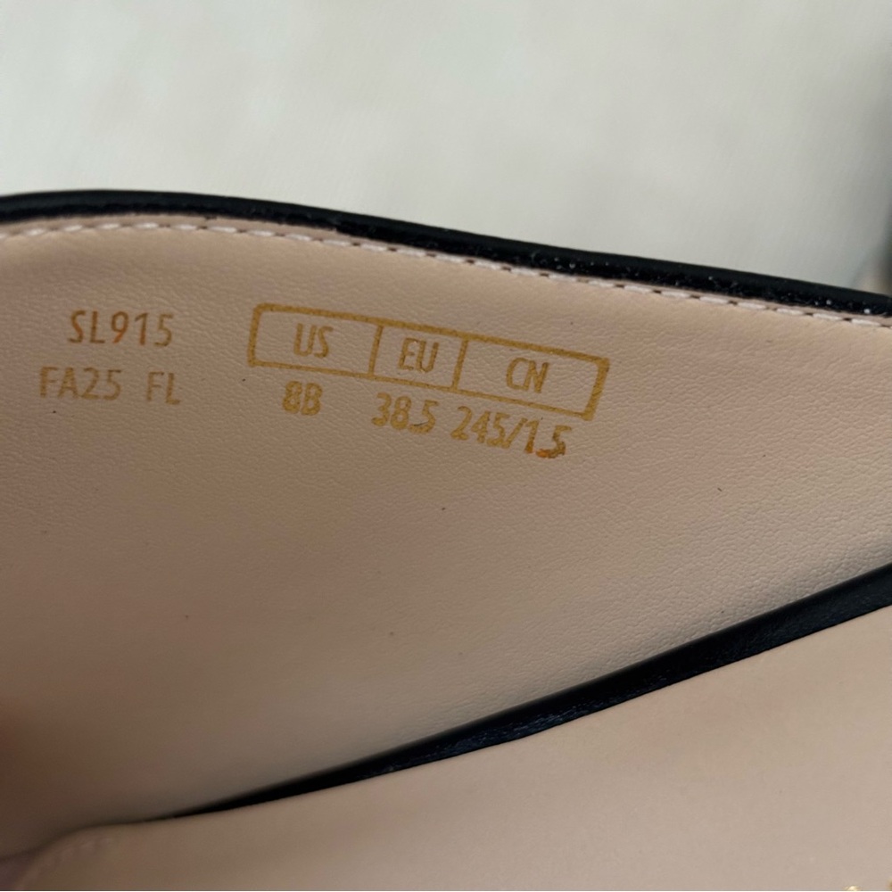 Stuart Weitzman Reese Flat Slide NIB Black Leather Mary-Jane Bows Pointy Toes 8 - Picture 11 of 15